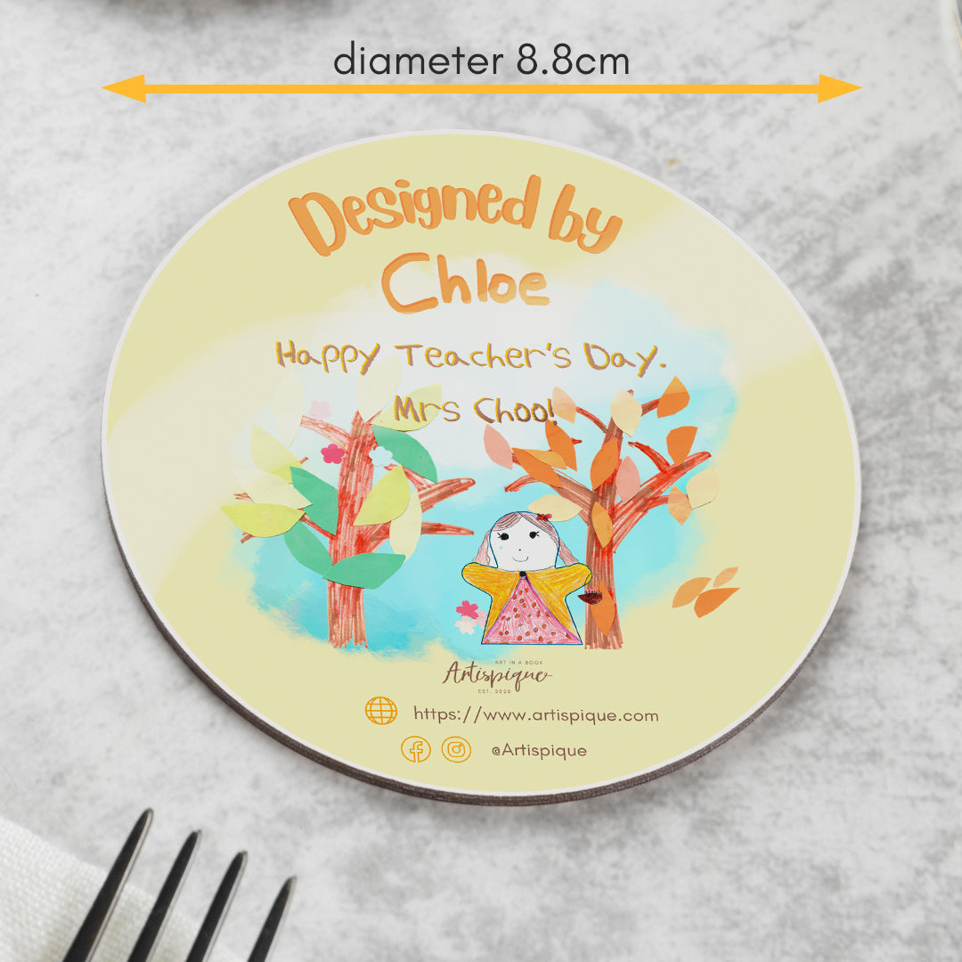 Custom Art Mug Coasters Dimension