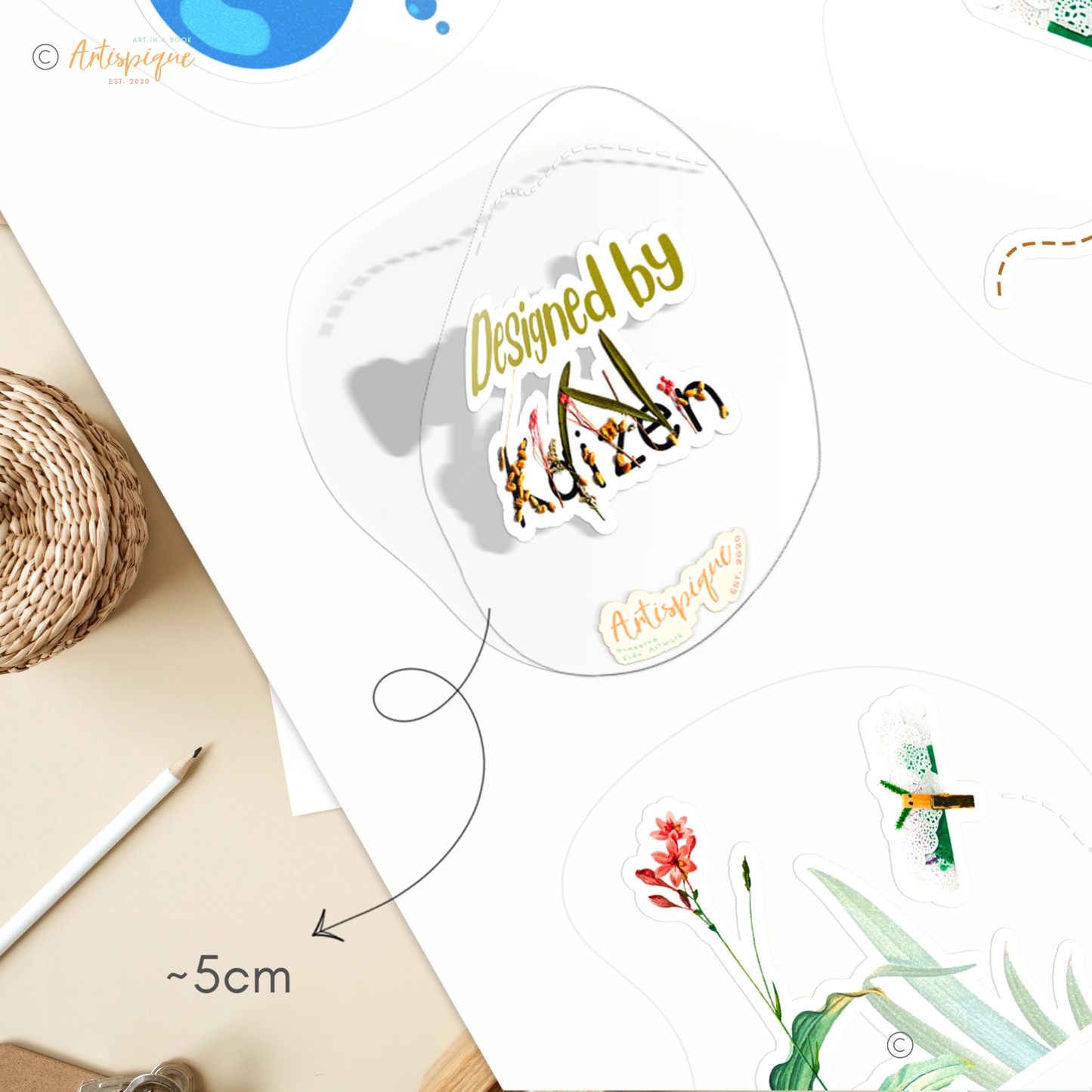 Personalised Waterproof Artsy Stickers