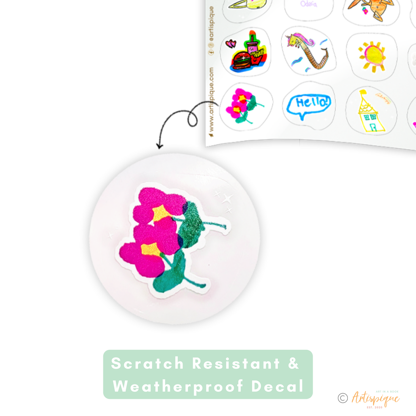 Personalised Waterproof Artsy Stickers