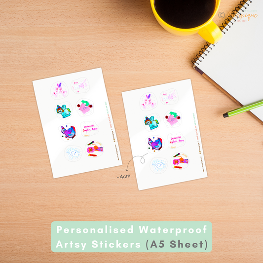 Personalised Waterproof Artsy Stickers